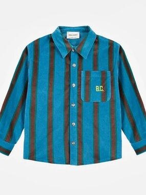 Bobo Choses Paint Forest all over velvet shirt Kids Striped Button Down Shirt